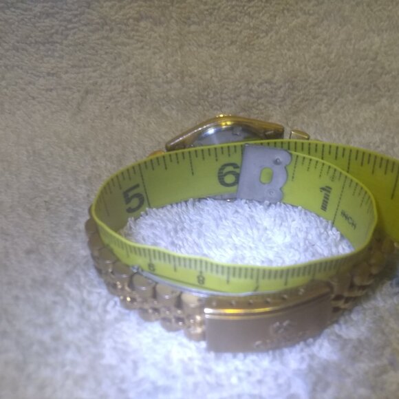 Seiko Quartz Watch 3Y03-0169 Day Date All Gold Bracelet New Glass Battery !!! - Picture 7 of 12